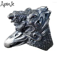 Cluster Rings Apinje Thai Silver 925 Sterling Ring For Men Punk Eagle Jewelry