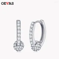 Hoop Earrings OEVAS 925 Sterling Silver 0.76ct Moissanite For Women Luxury Diamond Earring Sparkling Fine Jewelry Gift