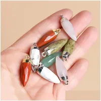 Charms Sier Edge Natural Crystal Stone Healing Shape Pendant Diy Necklace Jewelry Making Wholesale Drop Delivery Findings Com Dhgarden Dhgcz