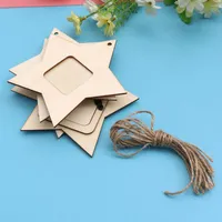 Decorative Figurines Frame Po Wooden Picture Star Frames Hanging Shape Diy Unfinished Mini Wall Blank Crafts Craft Paintable Cutouts