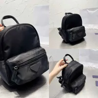 Backpack Designer Nylon Shoulder Bags Classic Unisex Handbags Black Triangle Sign Metal Zipper High Quality Multi Pockets Schoolbag 220926