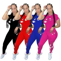 2023 Designer Jogger suits women tracksuits Spring brand outfits plus size 2X Short sleeve T-shirt and pants Two Piece Set Casual Outdoor Sportswear 7442-7