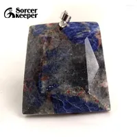 Pendant Necklaces Men Jewelry Crystal Necklace Natural Stone Blue Sodalite Beads Agate Reiki Healing Fashion Bijoux Women SS366