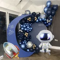 Other Event Party Supplies 130pcs Universe Outer Space Astronaut Rocket Galaxy Theme Latex Foil Balloons Garland Arch Kit Boy Birthday Decors Globos 230131