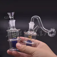New Arrival Glass Oil Burner Bong Portable Smoking Water Pipes Recycler Rigs Bong Inline Matrix Perc Ash Catcher Hookah with Dry Herb Bowl