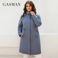 Frauen Trench Coats Gasman Frauenjacke Frühling 2023 Langer Mode Freizeit Taille Parka Windproof warme dünne Baumwollfrau -Mantel -Outwear