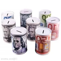 Euro Box Shipping Bank Money Banks Safe for Piggy Cajas Almacenamiento de monedas de d￳lar Cilindro Decoraci￳n del hogar Dep￳sito gratuito SVVRW