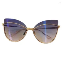 Sunglasses Cat Eye Sun Glasses Women 2023 Acetate Frame Luxury Transparent Mirror With Original Box