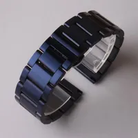 New 2017 arrival 20mm 22mm watchband strap bracelet dark blue matte stainless steel metal watch band belt for gear s2 s3 s4 men wo217Q