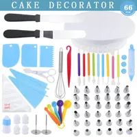 Baking Tools 66Pcs set Cake Turntable Decorating Kit Rotary Table Tool Piping Nozzle Bag Set Supplies Sets