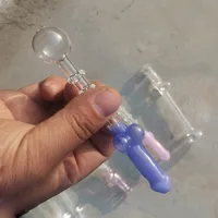 Tubos coloridos de queimador de ￳leo de vidro de p￪nis masculino tubo de fumante de vidro grosso