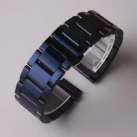New 2017 arrival 20mm 22mm watchband strap bracelet dark blue matte stainless steel metal watch band belt for gear s2 s3 s4 men wo261G