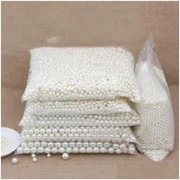 Pearl 500Pcs Lot New White Abs 8Mm Imitation Pearls Beads Making Jewelry Diy Handmade Necklace Loose Round For Drop Delivery Dhttf
