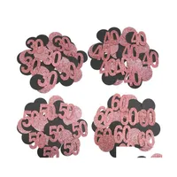 Party Decoratie 1 Tag Rosegold Gold 30 40 50 60 -jarige confetti Happy Birthday Anniversary ADT TABEL STATTERVOORDELING DRAP