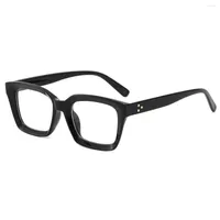 Sunglasses Frames Black White Red Blue Frame Square Transparent Glasses Women Retro Acetate Men Eyeglasses Clear Lens Anti