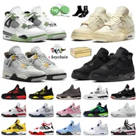 Nike Air Jordan 4 Off White Jordan 4s Retro Kutusuyla basketbol ayakkabıları 4 4 s kadın erkek erkek eğitmenler beyaz oreo yelken yığını