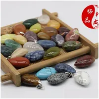 Charms 10Pcs Lot Natural Stone Water Drop Shape Pendants For Necklaces Making Wholesale 24X16Mm 1693 Q2 Delivery Jewelry Findings Com Dhnmc