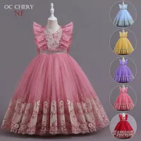 OC CHERY NF40995 Girls's Dressessings Детское платье сетка пухлая юбка Принцесса девочка высокого класса для фортепиано роскошная настройка