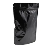 15x23cm Food Aluminum Bag Heat Pouch Mylar Foil For Package Storage Zipper Seal Black Ziplock Flower Tea Pure 20pcs Lot Swlru