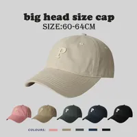 Ball Caps Unisex Big Size Cotton Baseball for Men Tops Letter P Autumn Outdoor Hat Sport Korea Causal Bob 230131