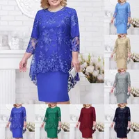 Casual Dresses Women's Elegant Lace Embroidery Evening Dress Half Sleeve Women Womens Summer Sexy