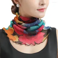Scarves Spring Autumn Chiffon Neck Collar Scarf Women Head Thin Sunscreen Variety Small Silk Anti-Uv Mask Multi-Function