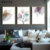 Paintings Clorful Transparent Leaf Poster Abstract Nordic Wall Art Print Canvas Painting Decoration Picture Modern Home Office Room Decor