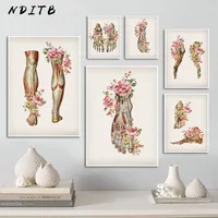 Paintings Skeletal Muscle Anatomy Art Canvas Painting Floral Foot Bone Poster Print Education Picture Modern Decoration