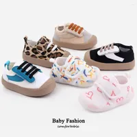 First Walkers Born Baby Boys Girls Canvas Shoes Spring Leopard Print Kid Soft Bottom Kindergarten Sneakers 1-3 Years Old