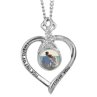 Pendant Necklaces Thermal Transter Sublimation Blanks Diy Heart Wing Cross Pendants Designer Jewelry Sier Plated Christmas Valentine Dhuey