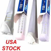 8 pies 8 pies 2400 mm Luces de tubo LED T8 High Super Bright 72W Cool White LED Tubo fluorescente AC 85-277V 25/24 Pack Stock en EE. UU.