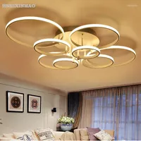 Ceiling Lights Modern Minimalist Ring LED Acrylic Art Living Room Bedroom Study Restaurant Office Lamps 110-240V