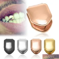 Grills dental Grillz Dental Grillz Goldz Gold Gold Sier Cor superior Dentes de hiphop de dentes de dentes para homens J￳ias de moda de moda Vamp Dhm1n