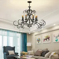 Pendant Lamps American Style Chandelier Living Room Retro Luxury Candle Dining Bedroom Crystal Simple Fashion Personality