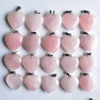 Charms Rose Quartz Heart Natural Stone Chakra Healing Pendant Diy Necklace Earrings Jewelry Making Drop Delivery Findings Com Dhgarden Dhm8X