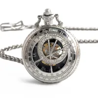Pocket Watches Luxury Steampunk Mechanical Watch for Men Women Hollow Skeleton Case Roman Numerals Fob Chain Pendant Clock 230201