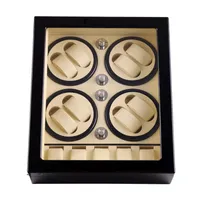 Watch Winder LT Wooden Automatic Rotation 8 5 cases Storage Case Display Box New style Inside white Outside black2019
