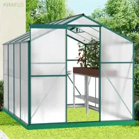 Tuinplanting prefab winter pc blad kas kraflo luxe kleine robuuste polycarbonaat plastic groene huis inloop