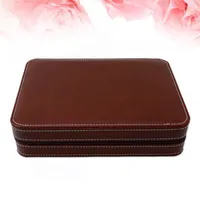 Watch Boxes 8 Slots Box Premium Leatherette Storage Portable Zippered Case For Men Or Women (Brown)