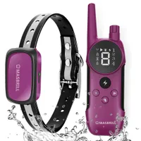 Dog Training Obedience MASBRILL Electric Collar Light Waterproof Rechargeable Pet Anti Bark Control Shocker for All 230201