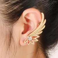 Backs Earrings Fashion Crystal Ear Cuff Piercing Jewelry For Women Gift Wing Rhinestones Gold Silver Plated Earcuffs Clip Earring