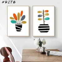Paintings Colorful Plants Leaf Canvas Nordic Poster Minimalist Geometry Abstract Print Wall Art Painting Decorative Pictures Home Decor