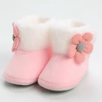 Boots Baby Cotton Shoes Toddler Fleece Warm Fashion Printing Non Slip Breathable Nude