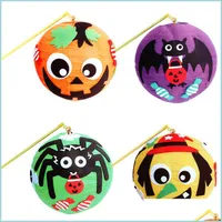 Outras festa festivas fornecem DIY Lantern de abóbora Halloween Papel portátil Light Kids Toys Led Bar Decorations Drop Drop Home GA DHTV1