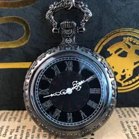 Pocket Watches Capless Black Roman Numerals Display Watch Mens Vintage Military Fob Quartz With Chain Gifts