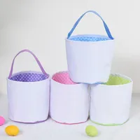 Party Supplies Sublimation Blank DIY Easter Gift Bag Baskets Bags Celebration Christmas Storage Pouch Handbag For Kids Hunting Candy SN5087