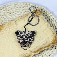 Keychains Handmade Arcylic Keychain Vivid Animal Leopard Stainless Steel Key Ring Chain For Women Girl Gifts Jewelry Bag Accessories