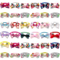 Dog Apparel 50 100pcs Cute Ball Style Pet Bowties Adjustable Small Bowknot Bowtie Collar Grooming Product Colorful Bows