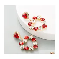 Dangle Chandelier Fashion Jewelry Elegant Heart Earrings Rhinstone Hearts Stud Earring Drop Delivery Dhiqm