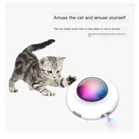 Cat Toys Electric Tease Turntable Pet Toy Self Hi Feather Stick Automatic Hair Cleaning UFO